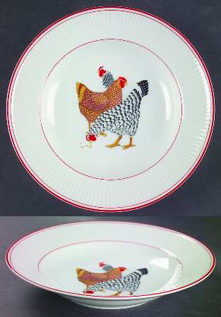 Chicken Fricassee Large Rim Soup Bowl