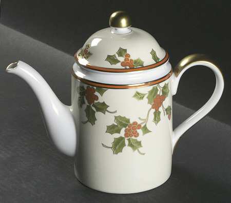 Christmas Holly Coffee Pot & Lid