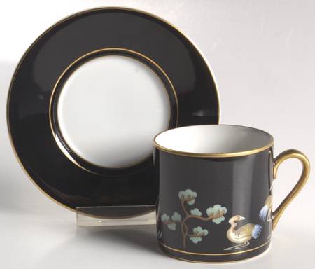 Chinoiserie Flat Demitasse Cup & Saucer Set