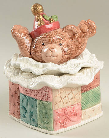 Christmas Quilt Candy Jar & Lid