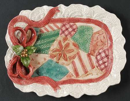 Christmas Quilt Canape Plate
