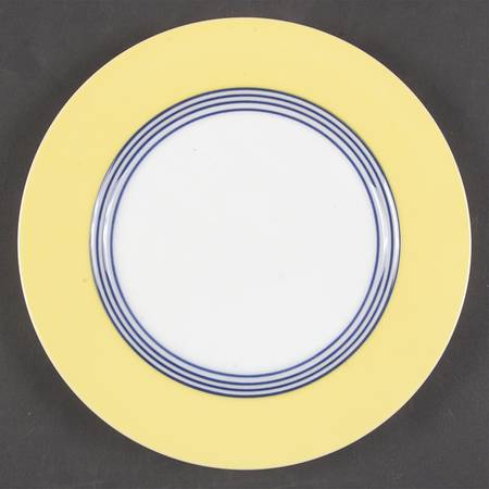 Circa Yellow and Blue Rings Salad Plate
