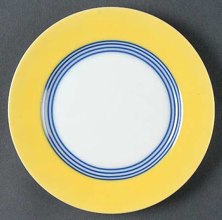 Circa Yellow and Blue Rings Bread & Butter Plate