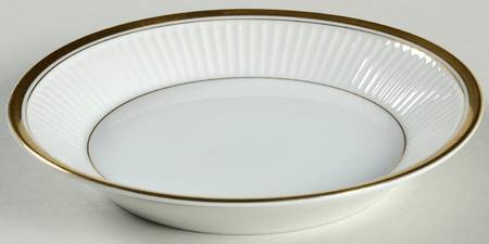Classique d'Or White (Gold Ring, Verge and Trim) Fruit/Dessert (Sauce) Bowl by Fitz & Floyd