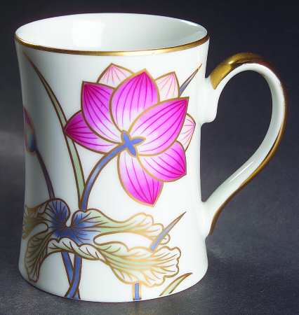 Cloisonne Lotus (White Body) Mug