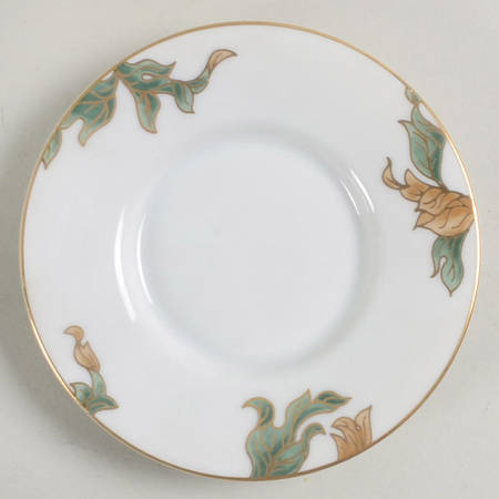 Cloisonne Peony White Saucer for Demitasse Cup