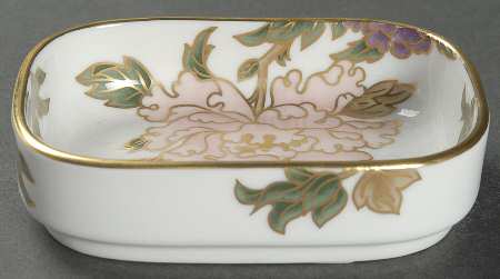 Cloisonne Peony White Soap Dish