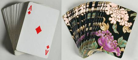 Cloisonne Peony Black Single Deck Playing Cards
