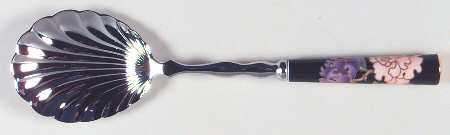 Cloisonne Peony Black Berry/Casserole Shell Spoon