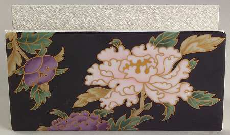 Cloisonne Peony Black Letter Holder