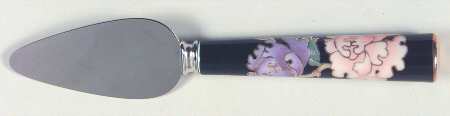 Cloisonne Peony Black Cheese Spreader/Serving