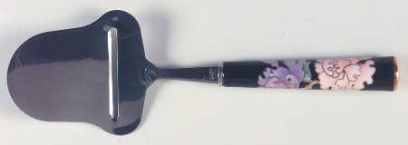 Cloisonne Peony Black Cheese Plane with Stainless Plane