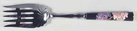 Cloisonne Peony Black Cold Meat Fork