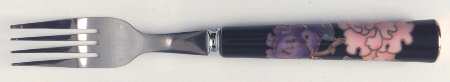 Cloisonne Peony Black Individual Salad Fork