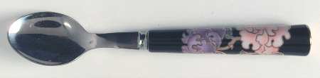 Cloisonne Peony Black Teaspoon