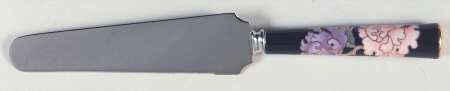 Cloisonne Peony Black Pie & Cake Server with Stainless Blade