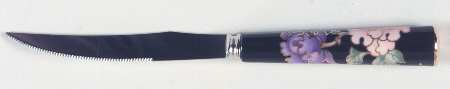 Cloisonne Peony Black Individual Steak Knife