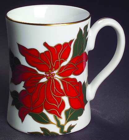 Cloisonne Poinsettia Mug