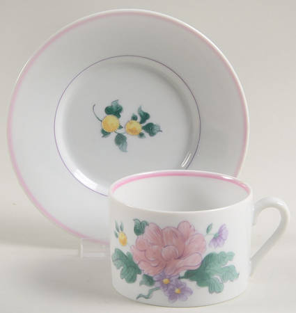 Country Bouquet Flat Cup & Saucer Set