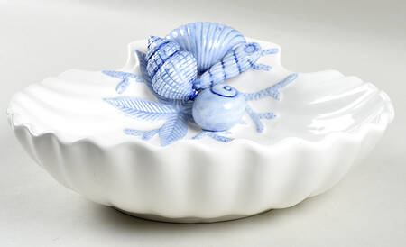 Coquille Bleu 10" Shell Shaped Dish