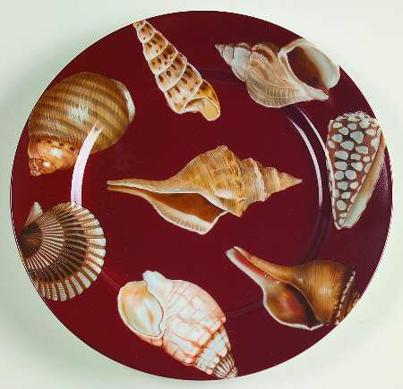 Coquille De Mer (Cinnabar Background) by Fitz &amp; Floyd