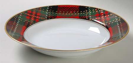 Country Plaid Large Rim Soup Bowl