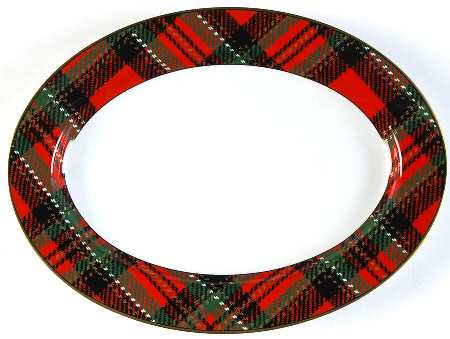 Country Plaid 14" Oval Serving Platter