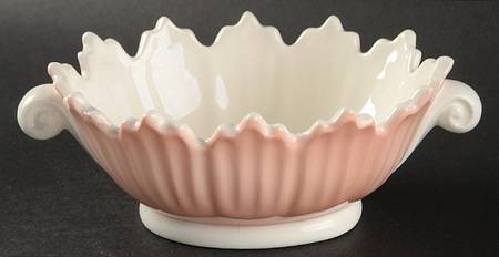Coquille Small Oval Basket with Handle by Fitz & Floyd