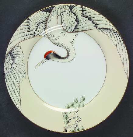 Crane with Pine Bread & Butter Plate