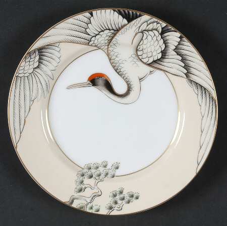 Crane with Pine Salad Plate by Fitz & Floyd