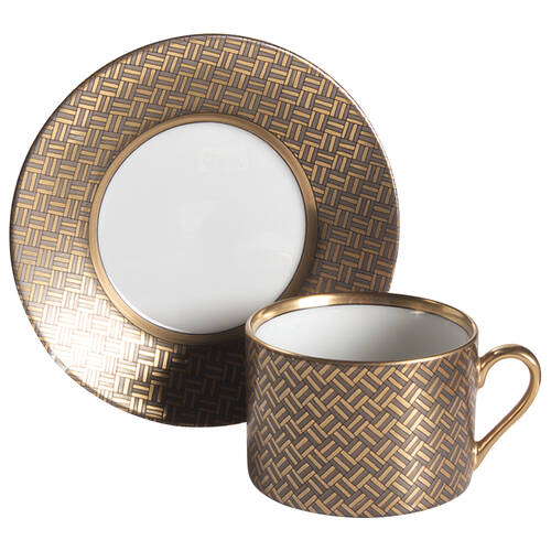 Damascene Flat Cup & Saucer Set