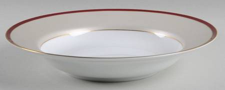 Deauville Burgundy Large Rim Soup Bowl