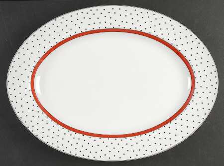 Dotted Suisse 14" Oval Serving Platter