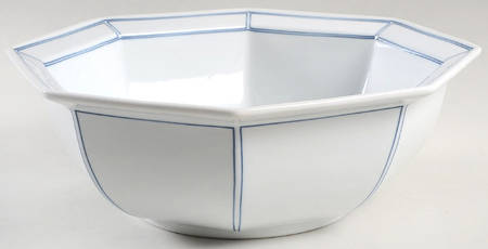 Facette Bleu 10" Octagonal Vegetable Bowl