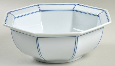 Facette Bleu 7" Octagonal Vegetable Bowl