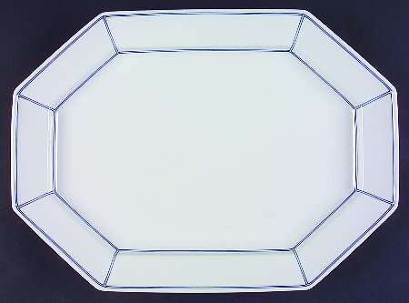 Facette Bleu 16" Oval Serving Platter