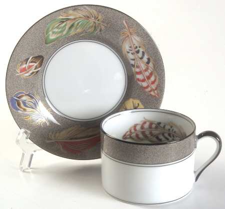 Feathers Flat Cup & Saucer Set