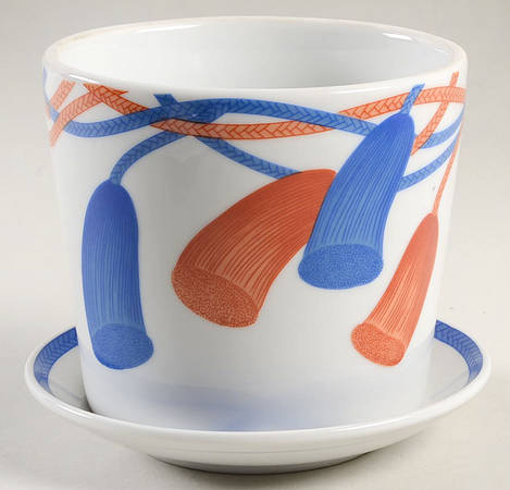Meiji Tassel 3" Flower Pot & Underplate