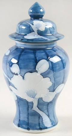 Camellia Folkart Small Temple Jar & Lid