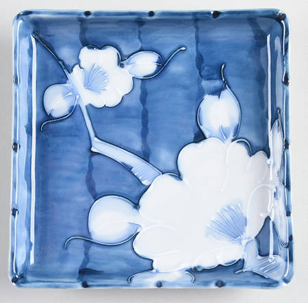 Camellia Folkart 5" Square Plate
