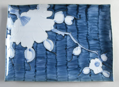 Camellia Folkart 13" Rectangular Tray