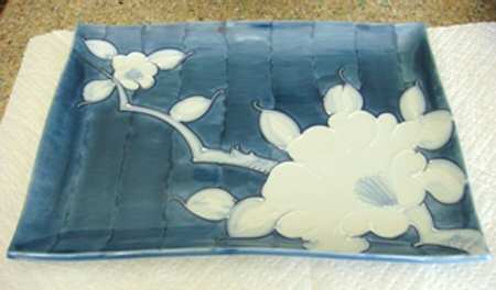 Camellia Folkart Rectangular Dinner Plate