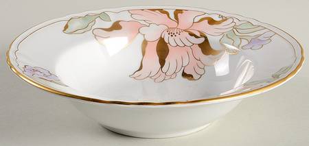 Fleur Fantasia Peach Rim Cereal Bowl
