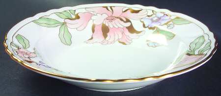 Fleur Fantasia Peach Large Rim Soup Bowl