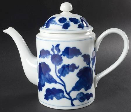 Floral Indigo Coffee Pot & Lid