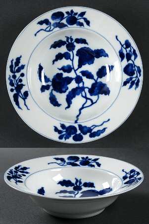 Floral Indigo Rim Cereal Bowl