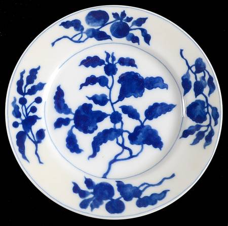 Floral Indigo Salad Plate