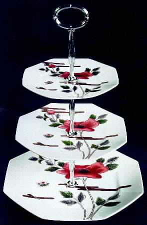 Fleur Et Nuages 13 7/8"-14 1/4" 3-Tiered Serving Tray(DP,SP,BB) HC