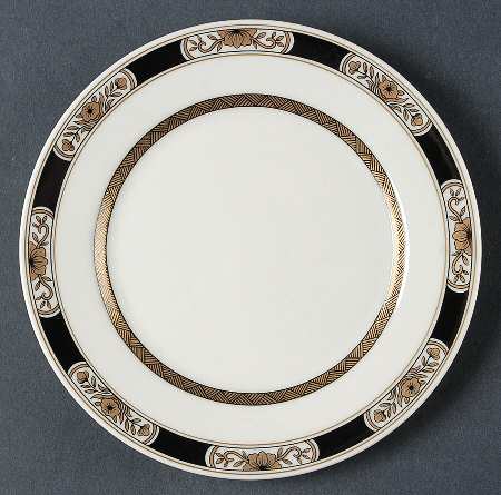 Fleur Orientale Black Bread & Butter Plate