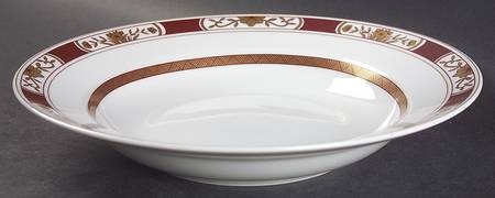 Fleur Orientale Cinnabar (Red) Large Rim Soup Bowl
